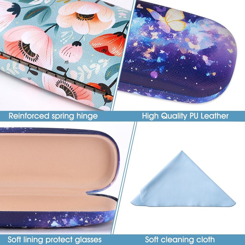 PERFECTSIGHT Store Hard Shell Eyeglasses Case, PU Leather Protective Glasses Case, Cute Eyeglass Case for Women Men Girls - Image 2